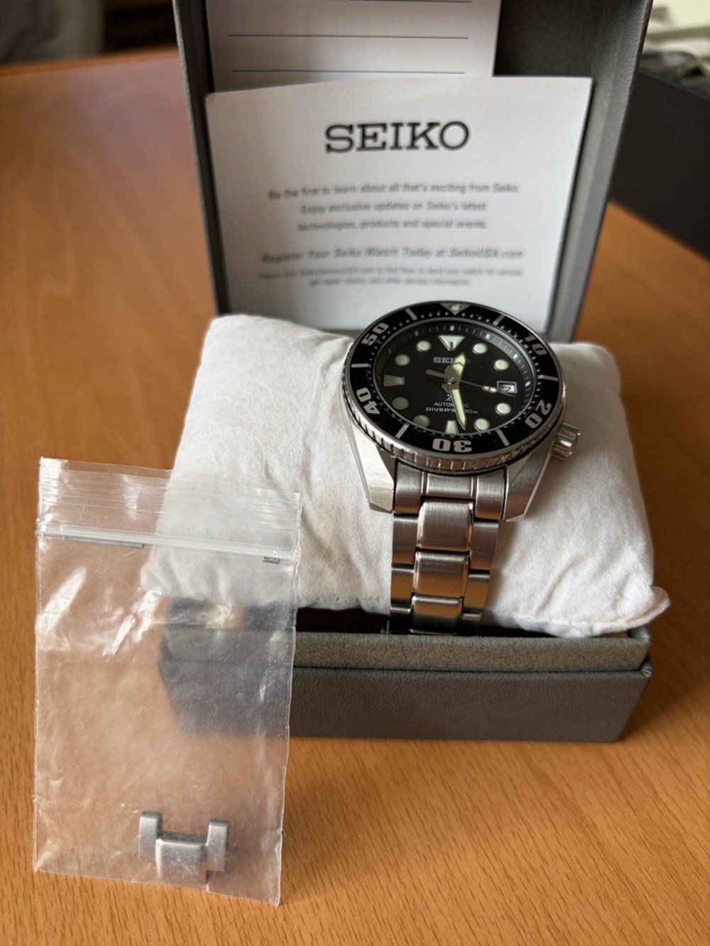 Seiko sbdc031 Sumo automatic Silver Stainless Steel Watch with Black Dial